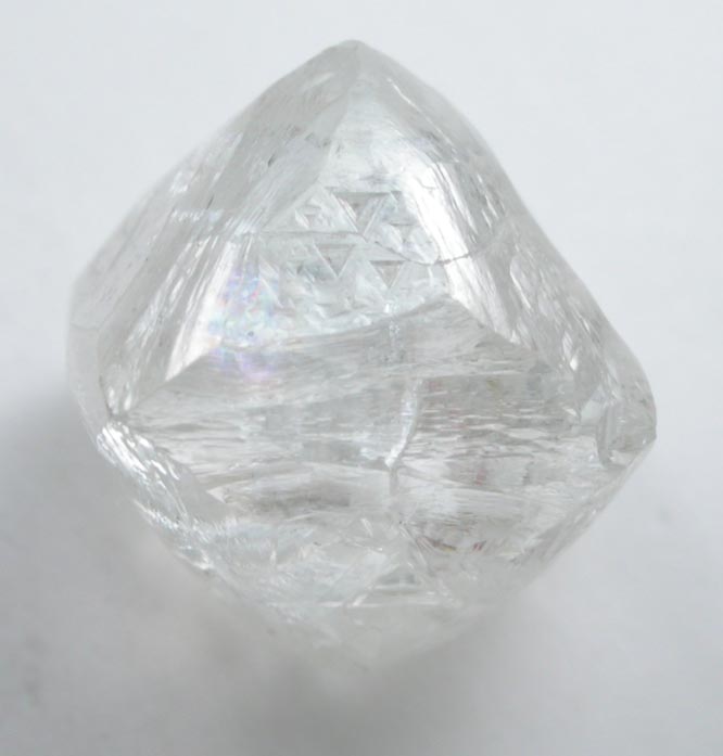 Diamond (4.46 carat pale yellowish-gray octahedral crystal) from Mirny, Republic of Sakha, Siberia, Russia