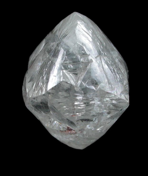 Diamond (4.46 carat pale yellowish-gray octahedral crystal) from Mirny, Republic of Sakha, Siberia, Russia