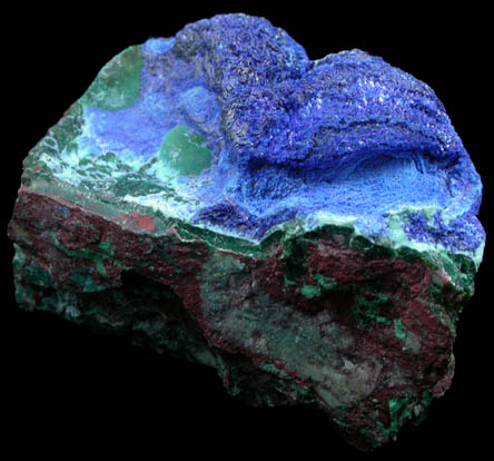 Azurite and Malachite with Chrysocolla from Morenci Mine, Clifton District, Greenlee County, Arizona