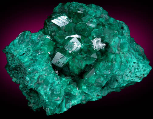 Dioptase with Quartz from Mindouli, Kindanba District, Pool Department, Republic of Congo