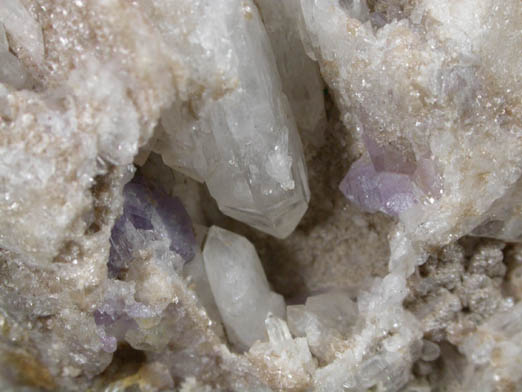 Fluorapatite on Quartz and Albite from Harvard Quarry, Noyes Mountain, Greenwood, Oxford County, Maine