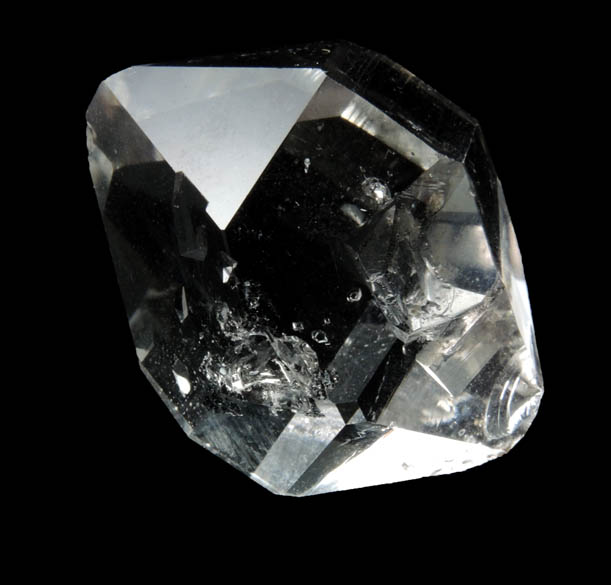 Quartz var. Herkimer Diamond with Pyrobitumen inclusions from Herkimer Diamond Development Mine, Middleville, Herkimer County, New York