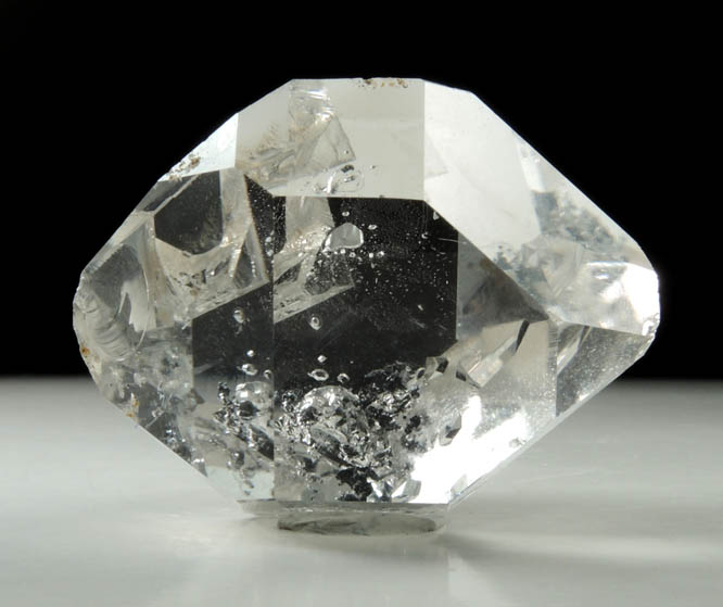 Quartz var. Herkimer Diamond with Pyrobitumen inclusions from Herkimer Diamond Development Mine, Middleville, Herkimer County, New York