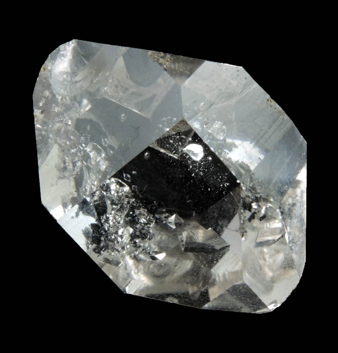 Quartz var. Herkimer Diamond with Pyrobitumen inclusions from Herkimer Diamond Development Mine, Middleville, Herkimer County, New York