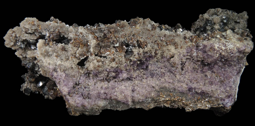 Sphalerite on Quartz with Fluorite from Mahoning Mine, Cave-in-Rock District, Hardin County, Illinois