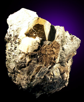 Pyrite with Calcite and Magnetite from French Creek Iron Mine, St. Peters, Pennsylvania