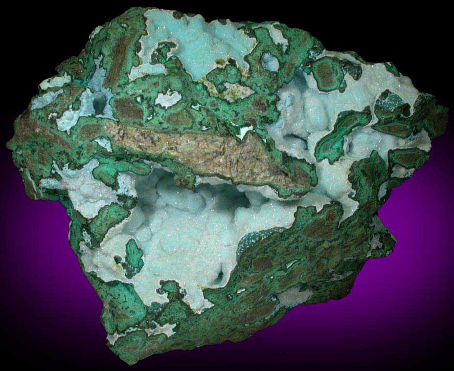 Chrysocolla with Quartz overgrowth from Twin Buttes Mine, Pima County, Arizona