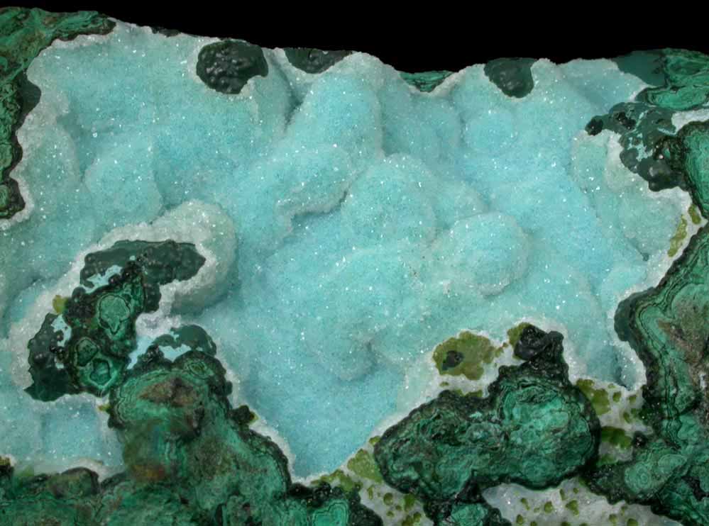 Chrysocolla with Quartz overgrowth from Twin Buttes Mine, Pima County, Arizona