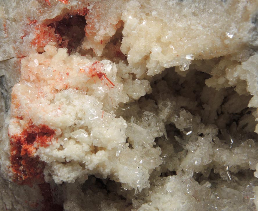 Colemanite with Realgar from Kramer District, Boron, Kern County, California