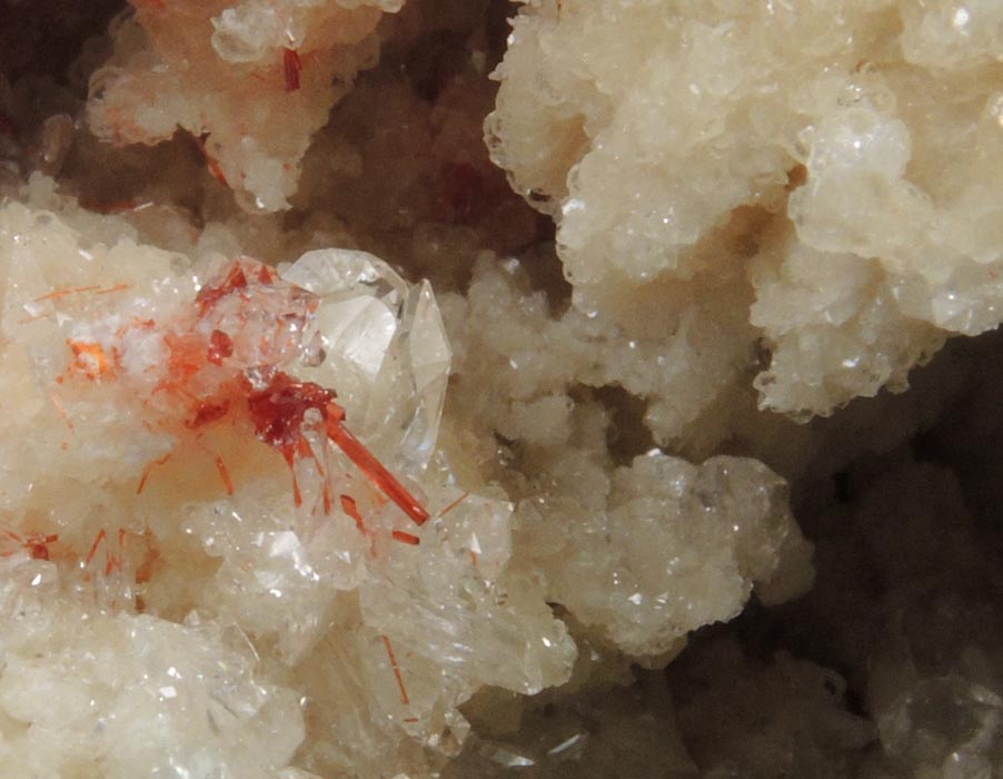 Colemanite with Realgar from Kramer District, Boron, Kern County, California