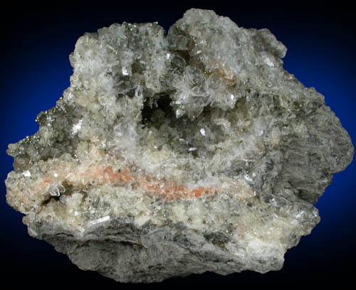 Celestine, Calcite, Pyrite from Briar Gypsum Mine, Howard County, Arkansas