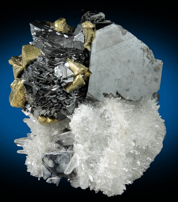 Sphalerite, Chalcopyrite, Galena, Quartz from Trepca District, 10 km east of Kosozska Mitrovica, Kosovo