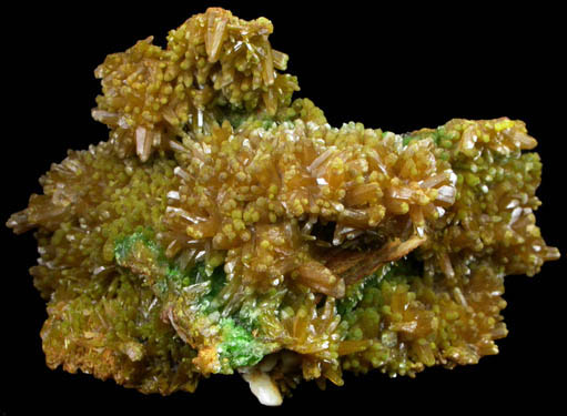 Pyromorphite on Barite from Mine des Farges, Ussel, Corrze, France