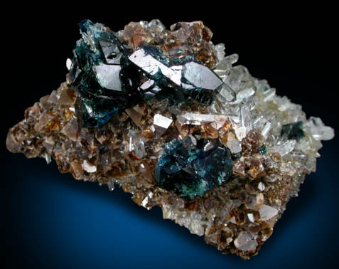 Lazulite, Siderite, Quartz from Rapid Creek, 70 km northwest of Aklavik, Yukon, Canada