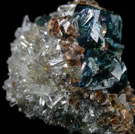 Lazulite, Siderite, Quartz from Rapid Creek, 70 km northwest of Aklavik, Yukon, Canada