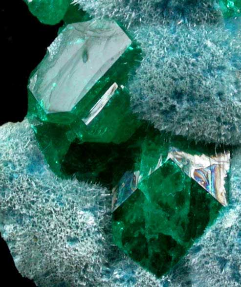 Dioptase and Plancheite from Tantara, 26 WSW of Likasi, Katanga Copperbelt, Haut-Katanga Province, Democratic Republic of the Congo