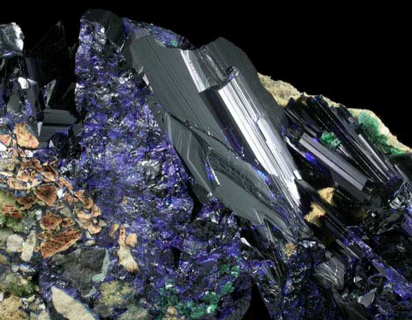 Azurite from Touissit Mine, 21 km SSE of Oujda, Jerada Province, Oriental, Morocco