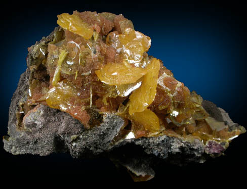 Wulfenite and Mimetite from San Francisco Mine, Cerro Prieto, north of Cucurpe, Sonora, Mexico