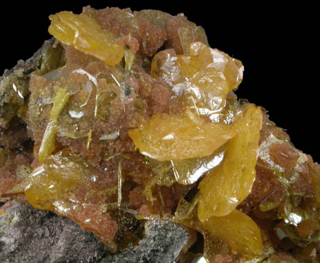 Wulfenite and Mimetite from San Francisco Mine, Cerro Prieto, north of Cucurpe, Sonora, Mexico