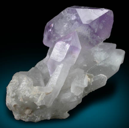 Quartz var. Amethyst Quartz (Scepter Formations) from Intergalactic Pit, Deer Hill, Stow, Oxford County, Maine