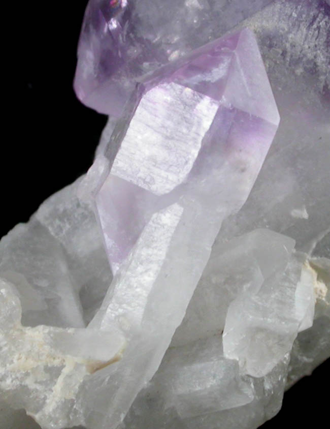 Quartz var. Amethyst Quartz (Scepter Formations) from Intergalactic Pit, Deer Hill, Stow, Oxford County, Maine