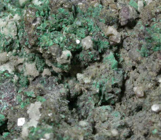 Malachite and Calcite from Upper New Street Quarry, Paterson, Passaic County, New Jersey