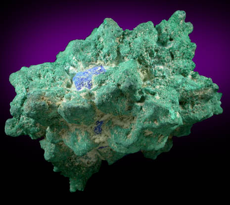Malachite pseudomorphs after Azurite with Azurite from Chessy-les-Mines, Rhne, 23 km NW of Lyon, Rhne-Alpes, France