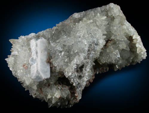 Celestine on Calcite from Route 13 road cut, Chittenengo Falls, Madison County, New York