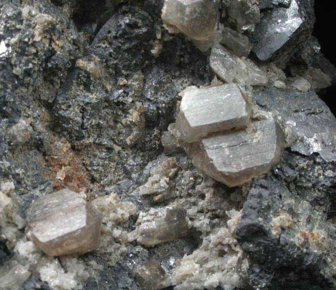 Cerussite on Galena from Trzebionka, Chrzanw District, Poland