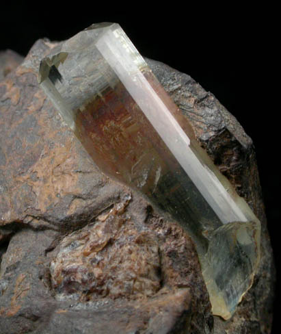 Beryl var. Aquamarine in Siderite from Yellowjacket Mountains, Lemhi County, Idaho