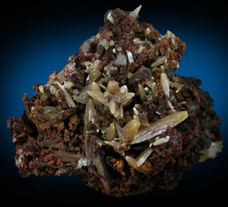 Wulfenite (pseudo-scalenohedral crystals) from Mina Ojuela, San Juan Poniente Vein, Level 6, Mapimi, Durango, Mexico