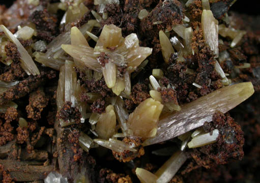 Wulfenite (pseudo-scalenohedral crystals) from Mina Ojuela, San Juan Poniente Vein, Level 6, Mapimi, Durango, Mexico