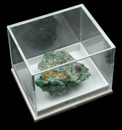 Kasolite on Torbernite from Musonoi Mine, Kolwezi District, Katanga Copperbelt, Lualaba Province, Democratic Republic of the Congo