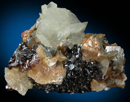 Calcite, Sphalerite, Dolomite from Mina Troya, Mutiloa, 19 km southwest of San Sebastin, Pais Vasco, Spain