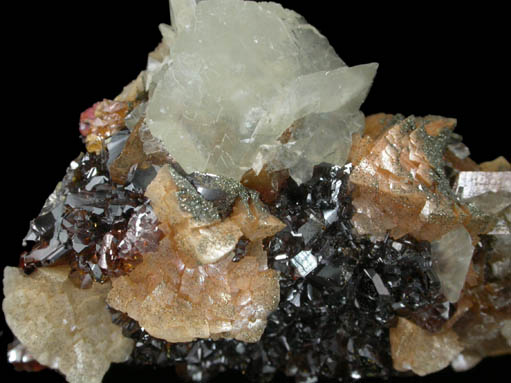 Calcite, Sphalerite, Dolomite from Mina Troya, Mutiloa, 19 km southwest of San Sebastián, Pais Vasco, Spain