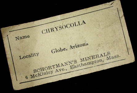 Chrysocolla from Globe, Globe-Miami District, Gila County, Arizona