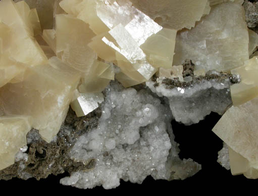 Calcite with Analcime from Gopher Valley Quarry, 16 km southwest of McMinnville, Yamhill County, Oregon