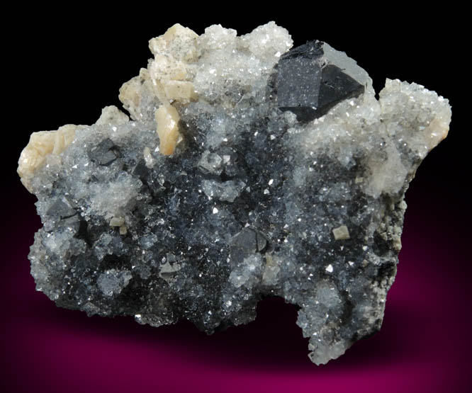 Galena, Dolomite, Quartz from Smallcleugh Mine, Nenthead, Alston Moor, Cumbria, England