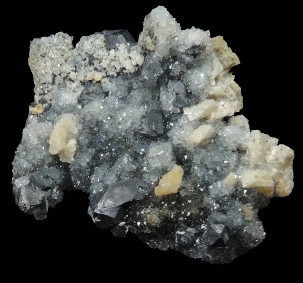 Galena, Dolomite, Quartz from Smallcleugh Mine, Nenthead, Alston Moor, Cumbria, England