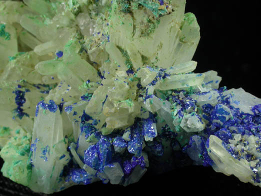 Quartz with Azurite from Black Pine Mine, Flint Creek Valley, Granite County, Montana