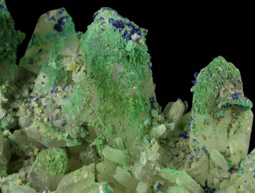 Quartz with Azurite from Black Pine Mine, Flint Creek Valley, Granite County, Montana