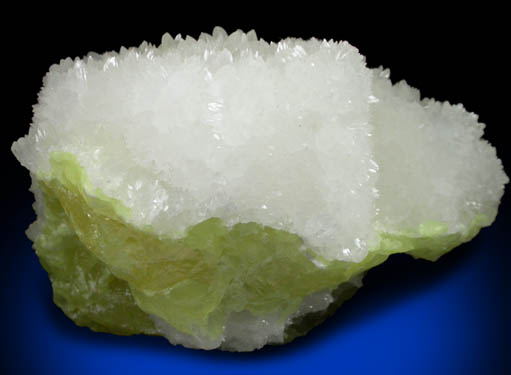 Aragonite on Sulfur from Agrigento District (Girgenti), Sicily, Italy