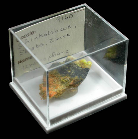 Uranophane with Curite from Shinkolobwe Mine, 22 km WSW of Likasi, Katanga Copperbelt, Haut-Katanga Province, Democratic Republic of the Congo (Type Locality for Curite)