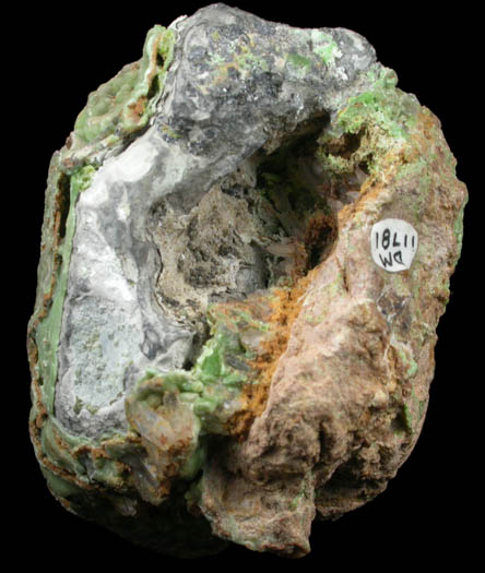 Pyromorphite over Galena with Quartz from Wheatley Mine, Phoenixville, Chester County, Pennsylvania