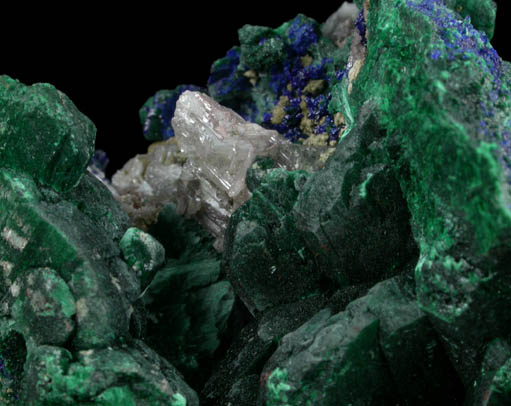 Malachite pseudomorphs after Azurite with Cerussite from St. Anthony Mine, Tiger, Pinal County, Arizona