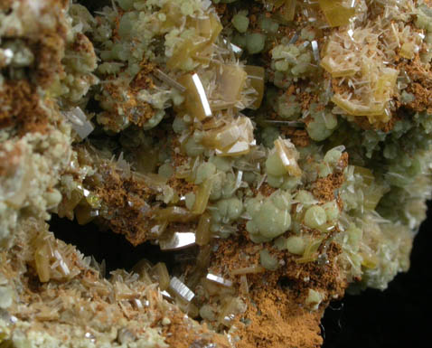 Wulfenite, Mimetite, Barite from Mina Ojuela, Mapimi, Durango, Mexico