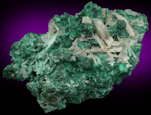 Cerussite on Malachite from Brown's Prospect, Rum Jungle, 61 km south of Darwin, Northern Territory, Australia