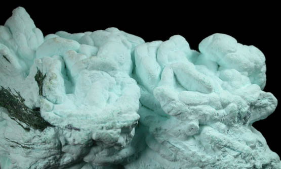 Chrysocolla pseudomorph after Barite over Malachite from Mashamba West Mine, 13 km west of Kolwezi, Katanga Copperbelt, Lualaba Province, Democratic Republic of the Congo