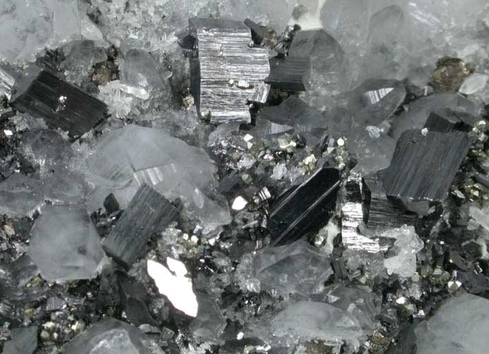 Enargite with Pyrite on Quartz from Leonard Mine, Butte Mining District, Summit Valley, Silver Bow County, Montana