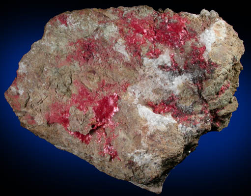 Cuprite var. Chalcotrichite with Calcite from Christmas Mine, Banner District, Gila County, Arizona
